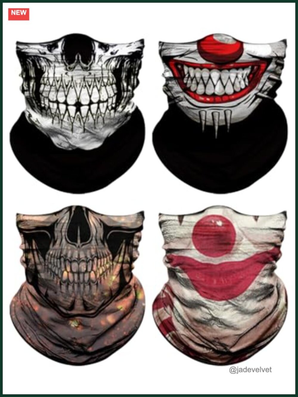 4 Pack Neck Gaiter Face Cover Mask Head Wrap Balaclava Headband Magic Scarf